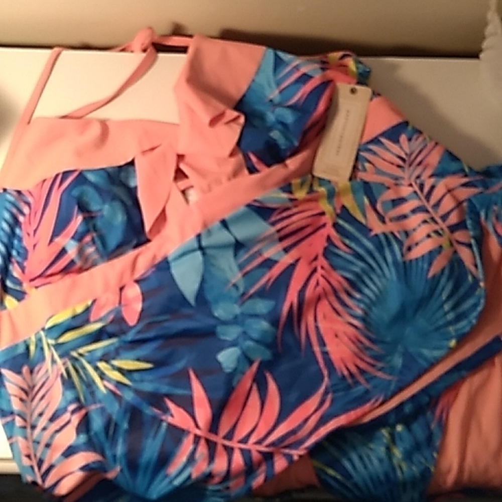 Peyton & Parker 2X peach and blue bikini 👙